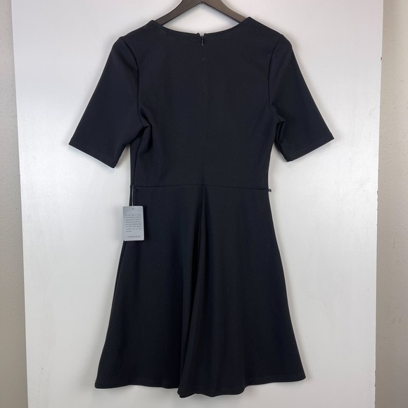 NWT The Vanity Room Nordstrom Rack (L) V-Neck Fit & Flare Mini Dress Black FLAW - Picture 6 of 9